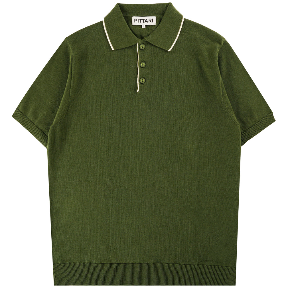 Pittari Short Sleeve Polo Tipping - Olive