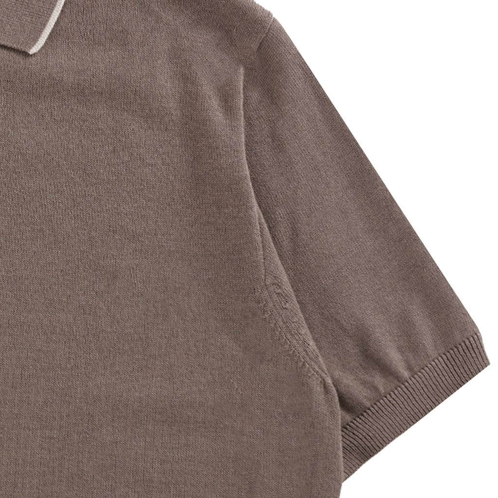 Pittari Short Sleeve Polo Tipping - Tabacco