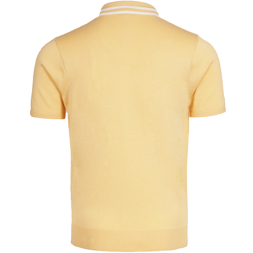 Gabicci Vintage Johnson Knit Polo - Lemon