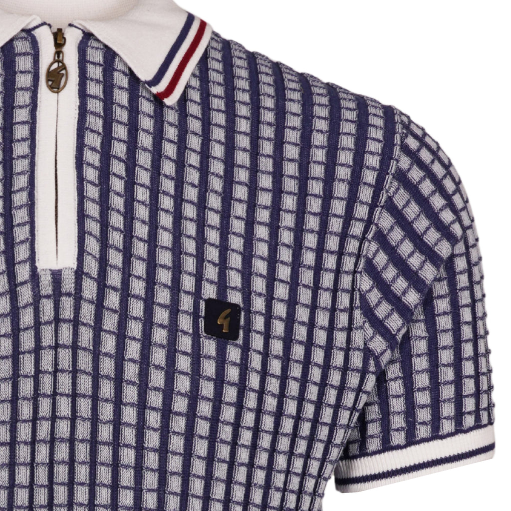 Gabicci Vintage Jura Knit Polo - Delft