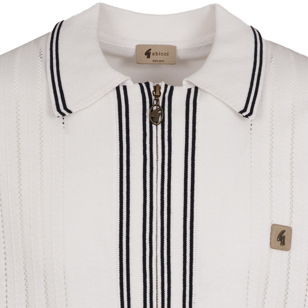 Gabicci Vintage Geller Knit Polo - White