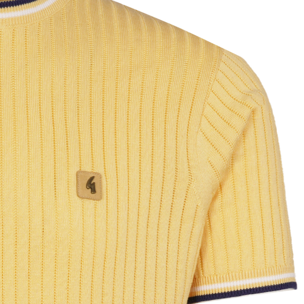 Gabicci Vintage Santino Knit T-Shirt - Lemon