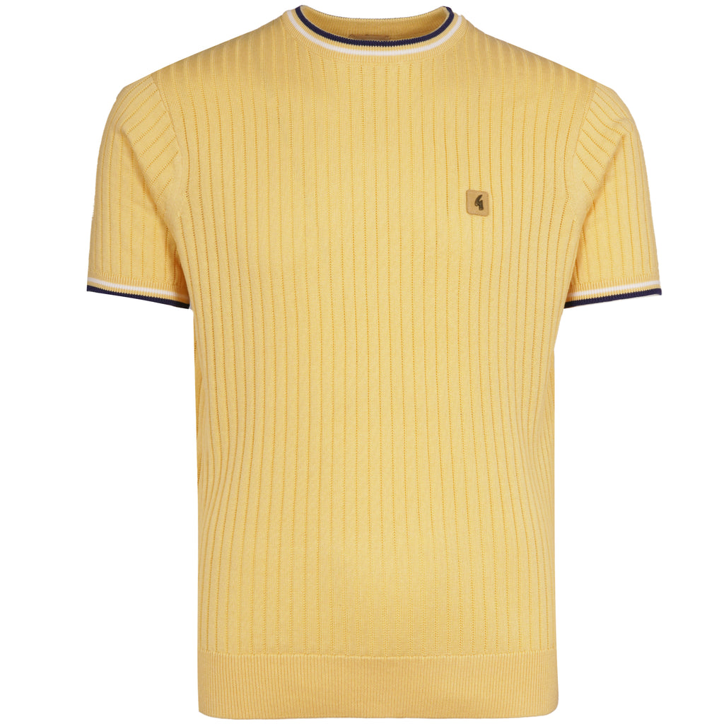 Gabicci Vintage Santino Knit T-Shirt - Lemon