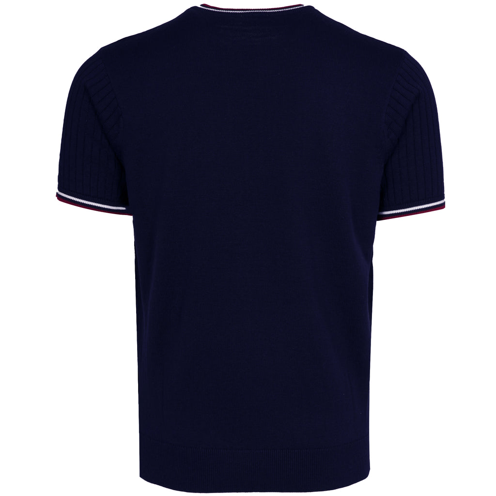Gabicci Vintage Santino Knit T-Shirt - Navy