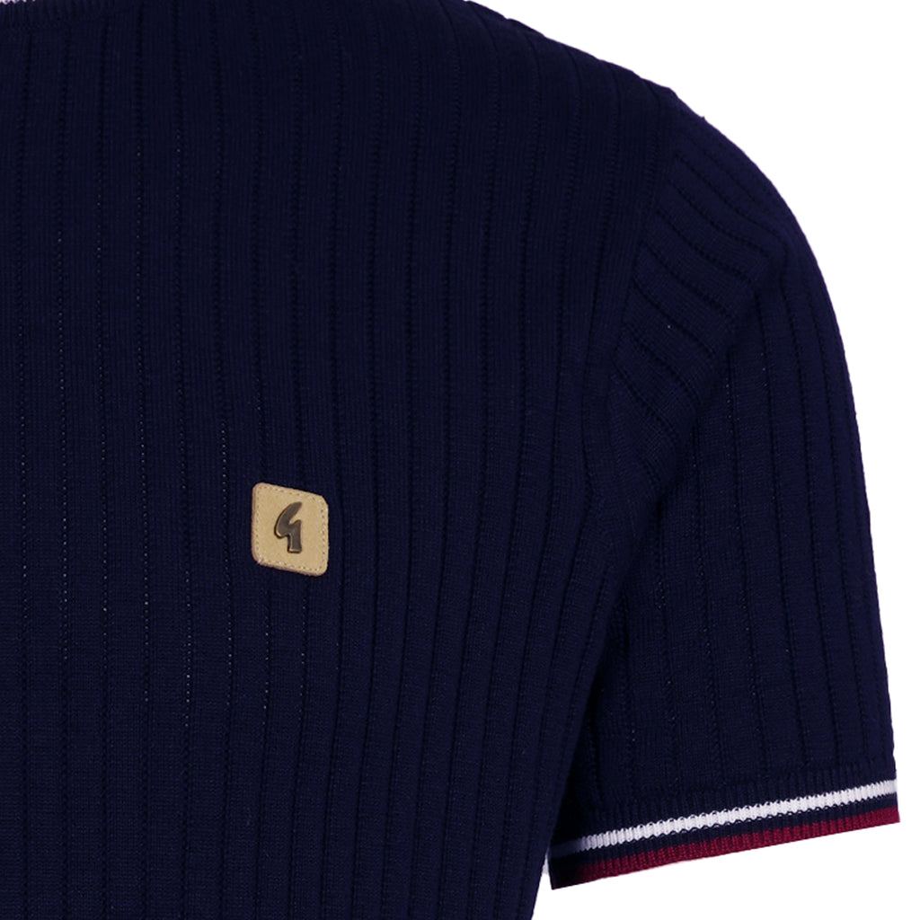 Gabicci Vintage Santino Knit T-Shirt - Navy