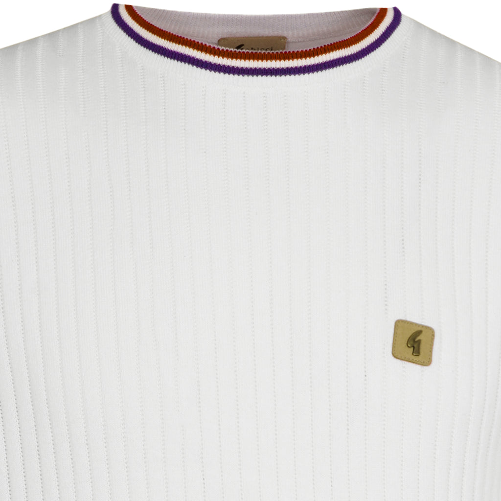Gabicci Vintage Santino Knit T-Shirt - White