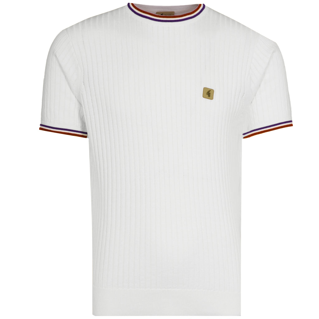 Gabicci Vintage Santino Knit T-Shirt - White