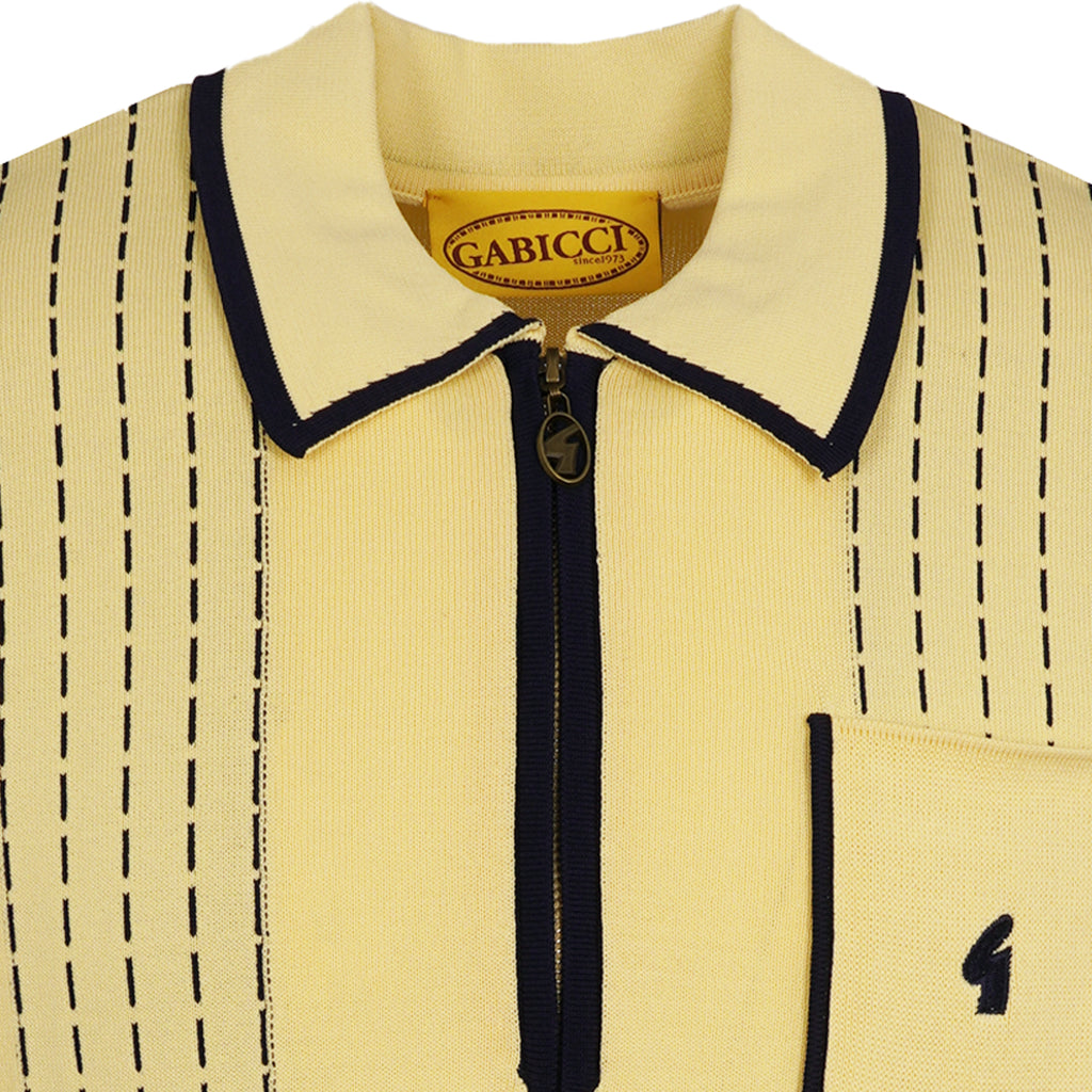 Gabicci Vintage Darron Knit Polo - Lemon
