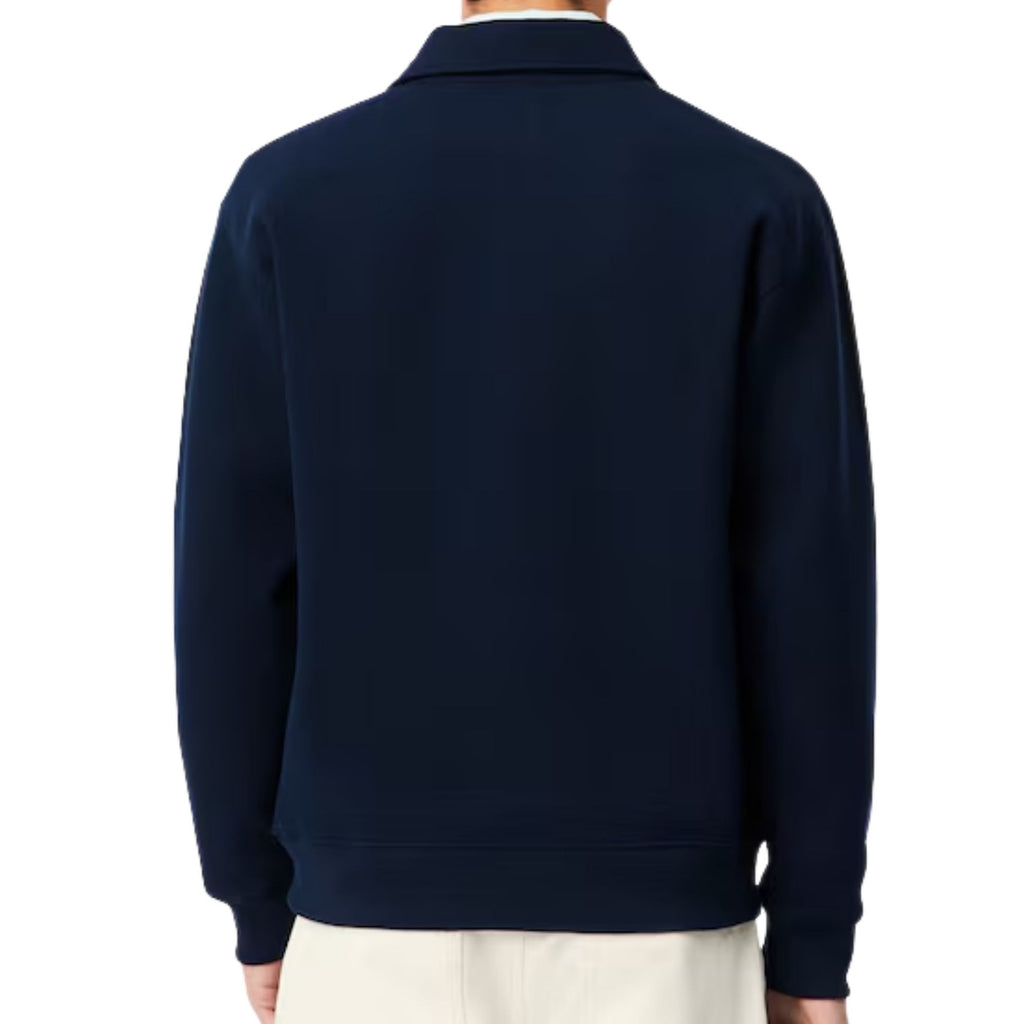 Lacoste Polo Collar Piqué Sweatshirt - Midnight Blue