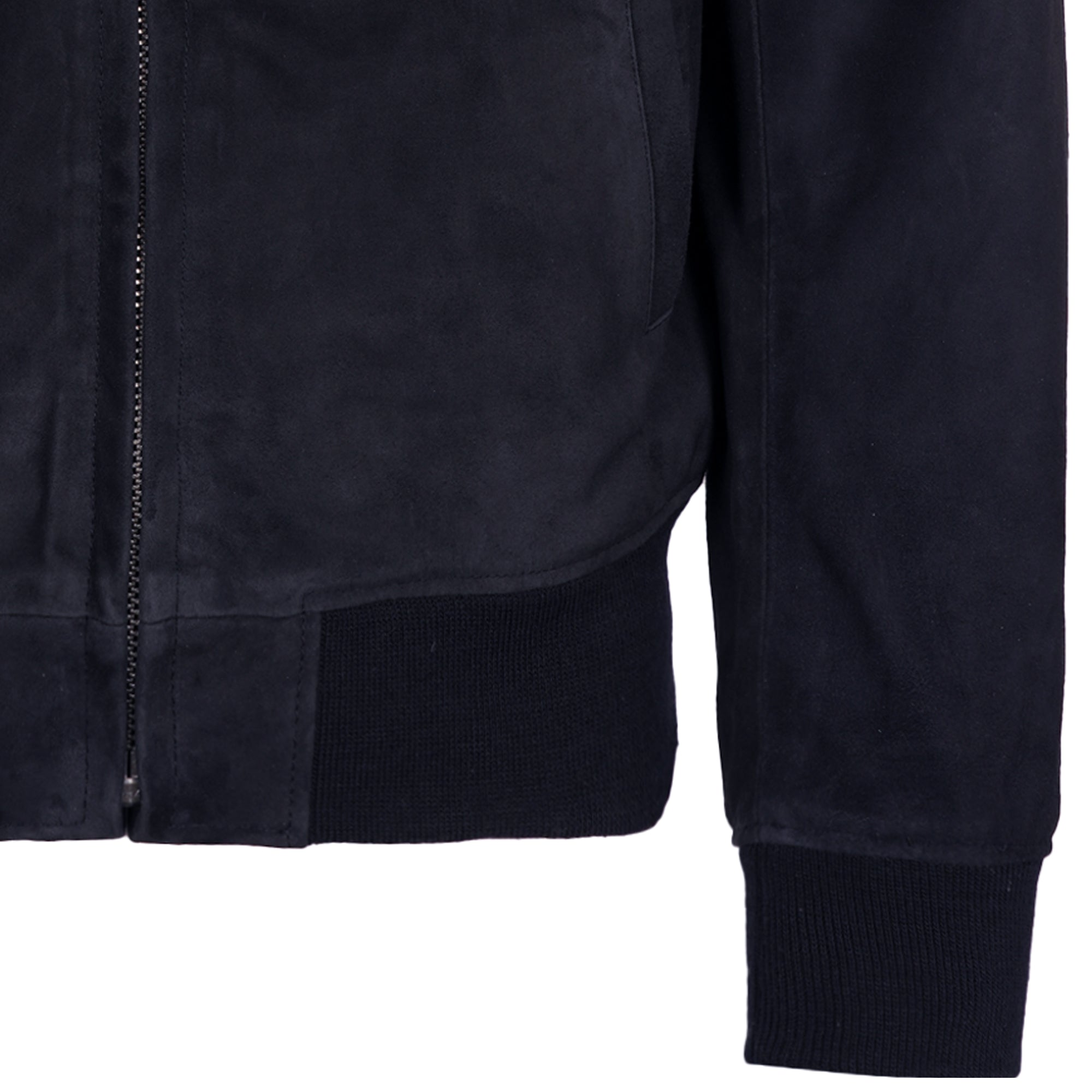 Suede Bomber Jacket - Navy