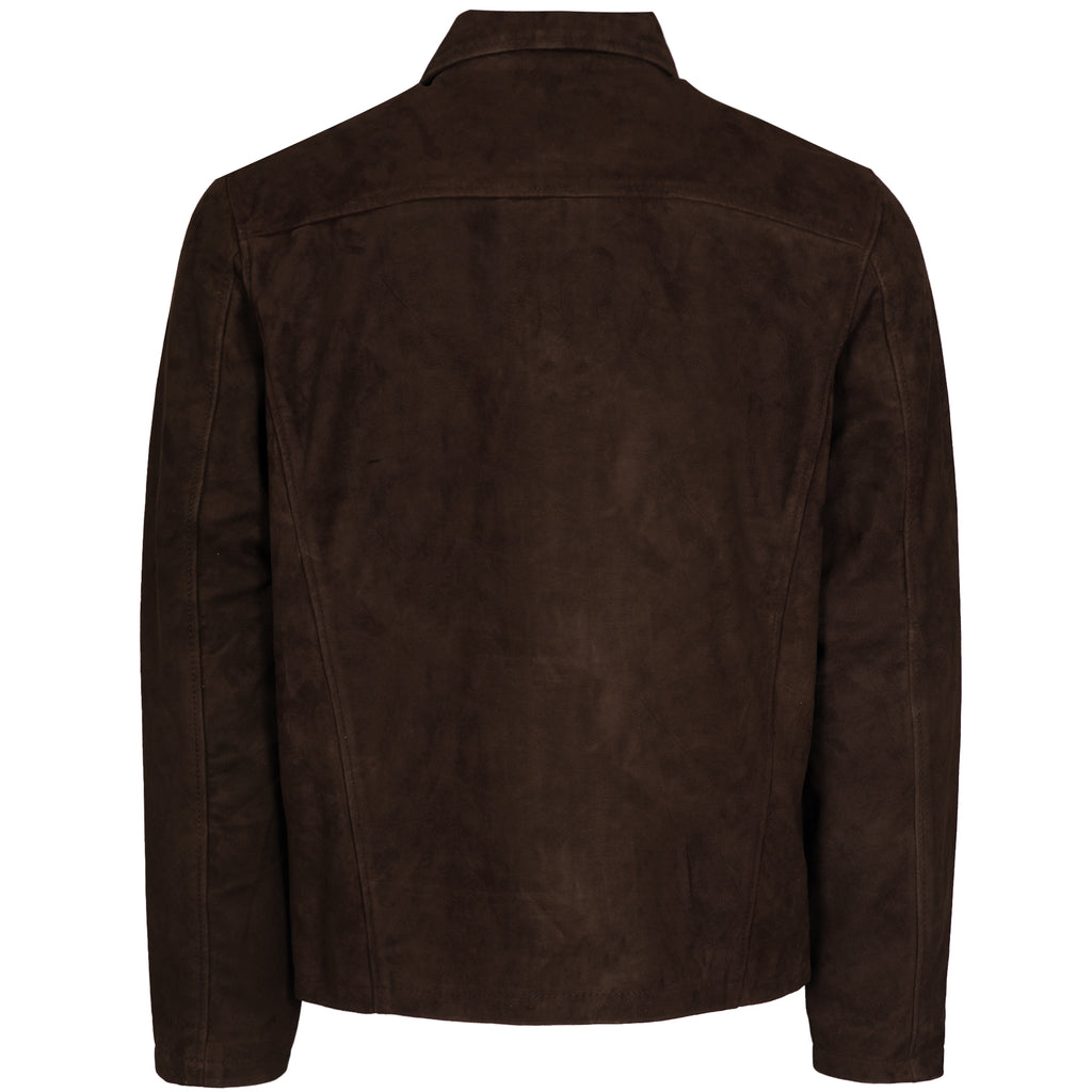 Schott NYC Suede Zip Jacket - Brown