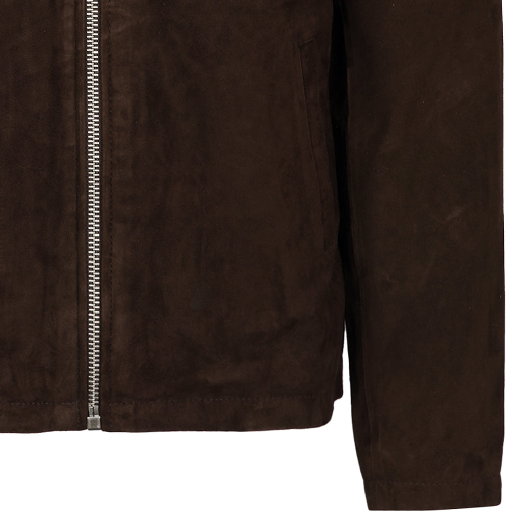 Schott NYC Suede Zip Jacket - Brown