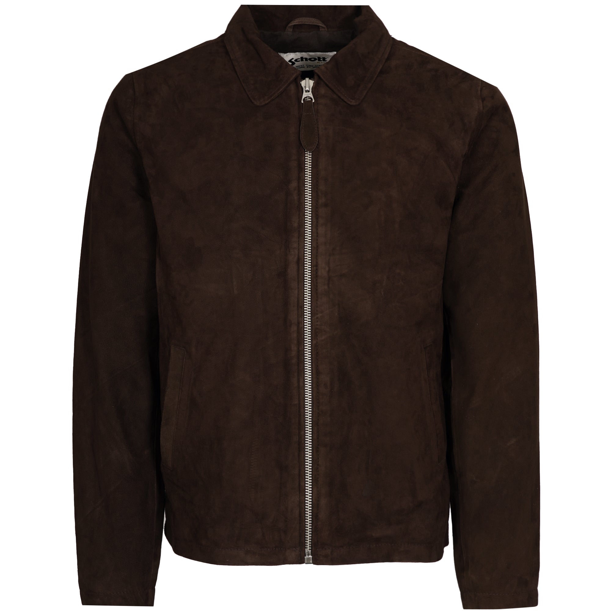 Schott NYC Suede Zip Jacket - Brown – Stuarts London