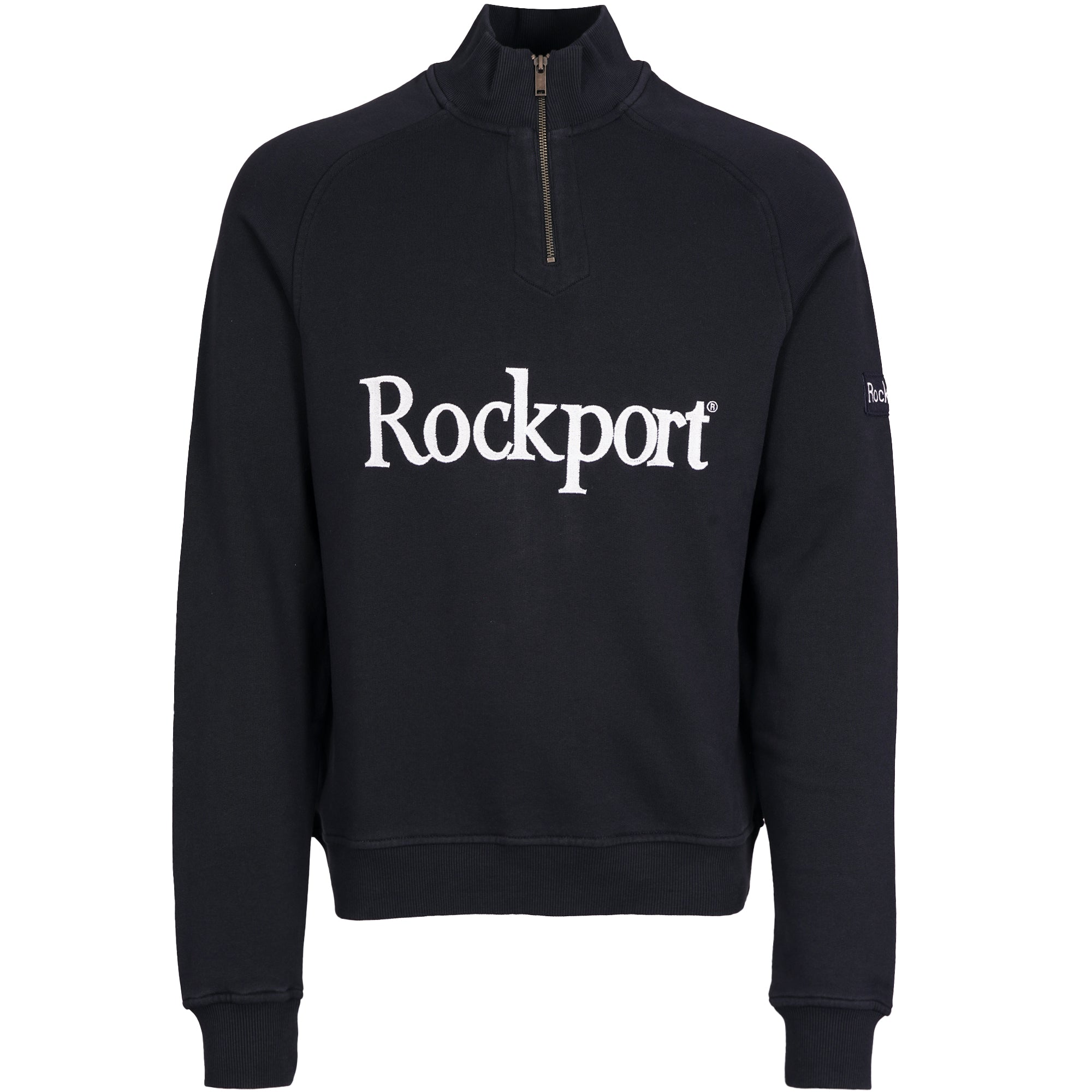 Boston 1/4 Zip Front Logo Sweat - Navy