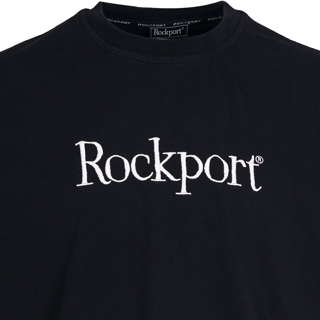 Rockport Archive Highland Front Logo Washed Crew Neck T-Shirt - Navy