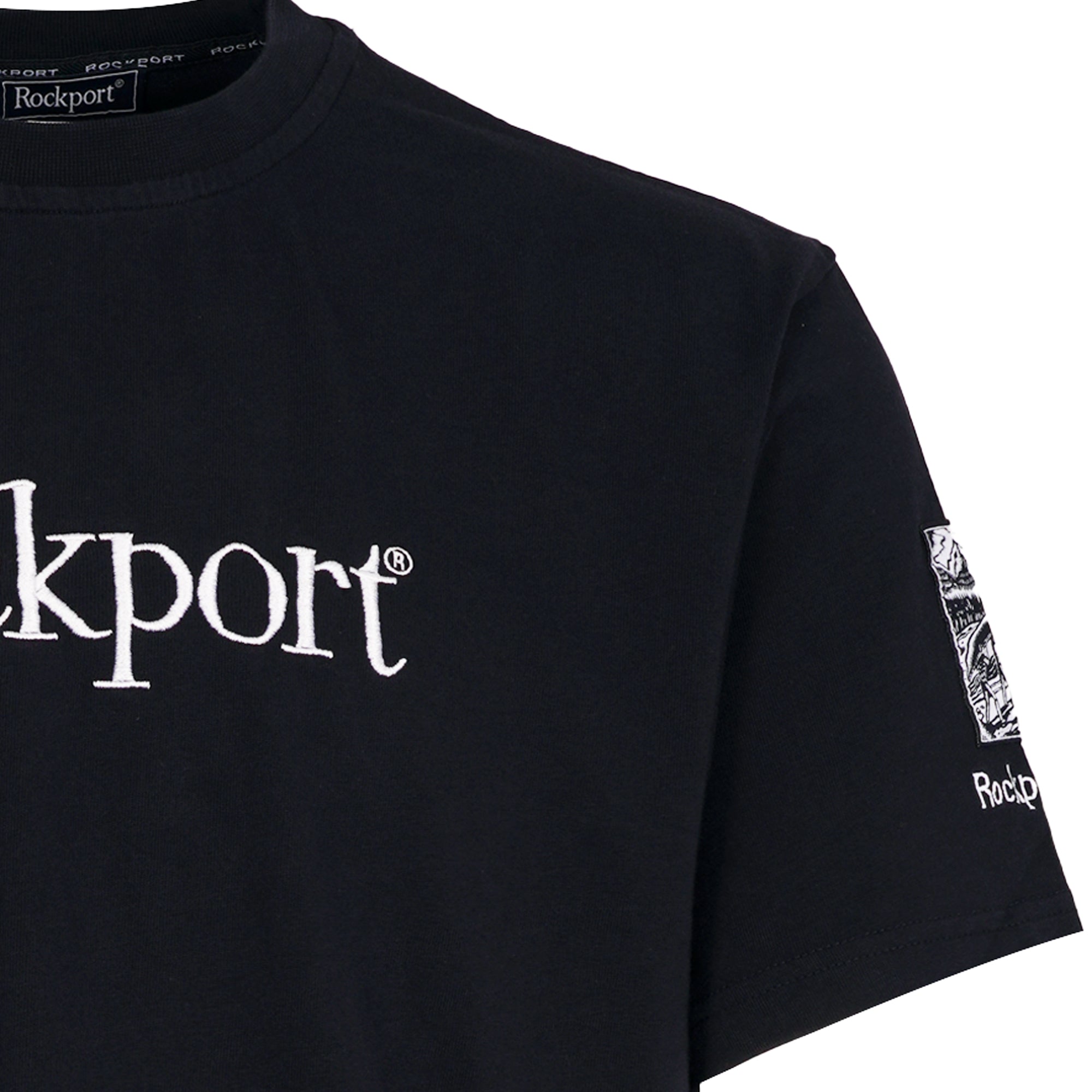 Highland Front Logo Washed Crew Neck T-Shirt - Navy