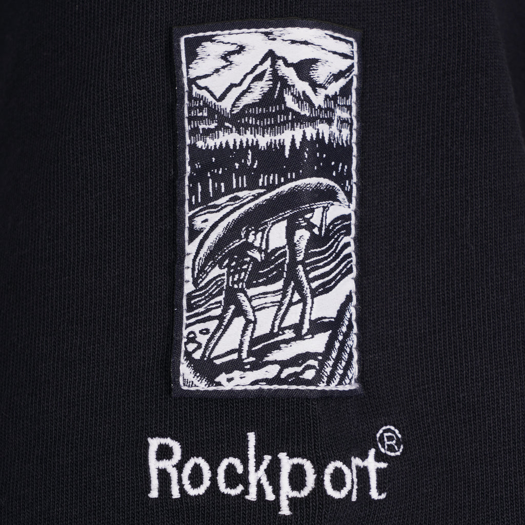 Rockport Archive Highland Front Logo Washed Crew Neck T-Shirt - Navy