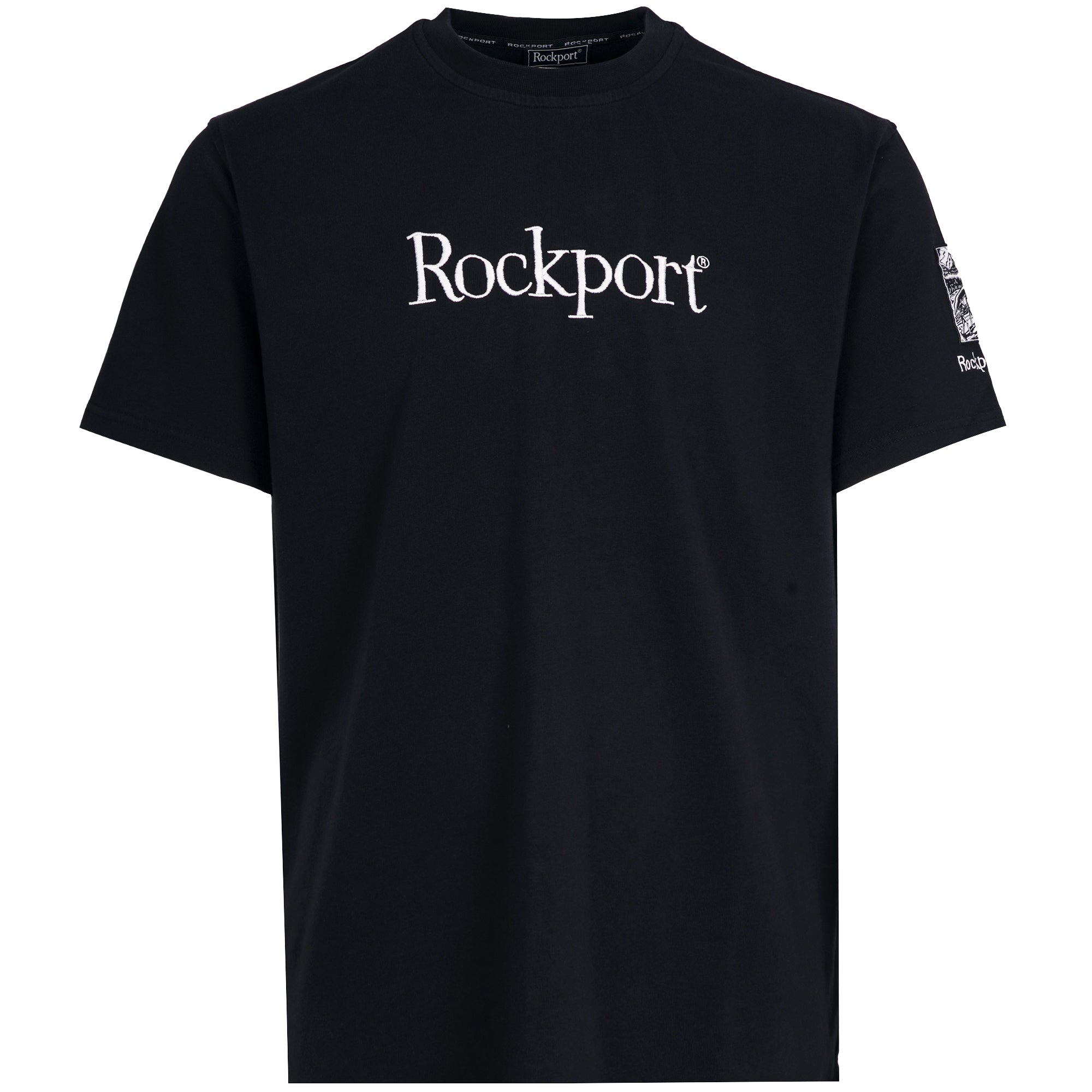 Highland Front Logo Washed Crew Neck T-Shirt - Navy