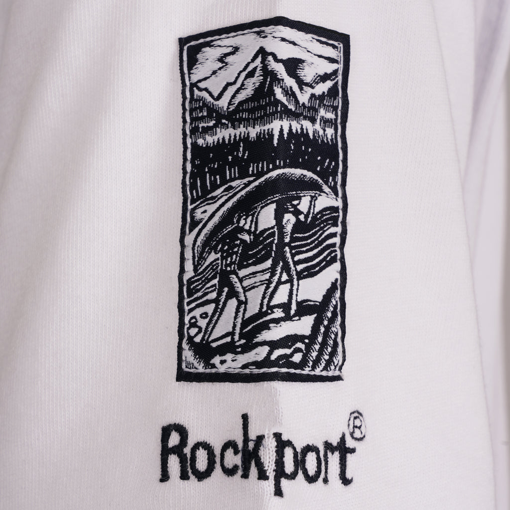 Rockport Archive Highland Front Logo Washed Crew Neck T-Shirt - White