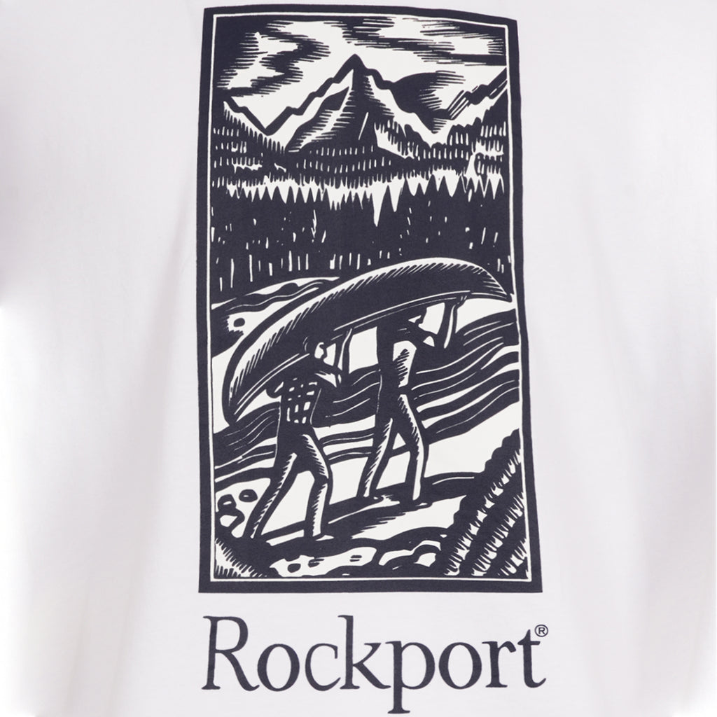 Rockport Archive Hampshire Block Print Logo Crew Neck T-Shirt  - White