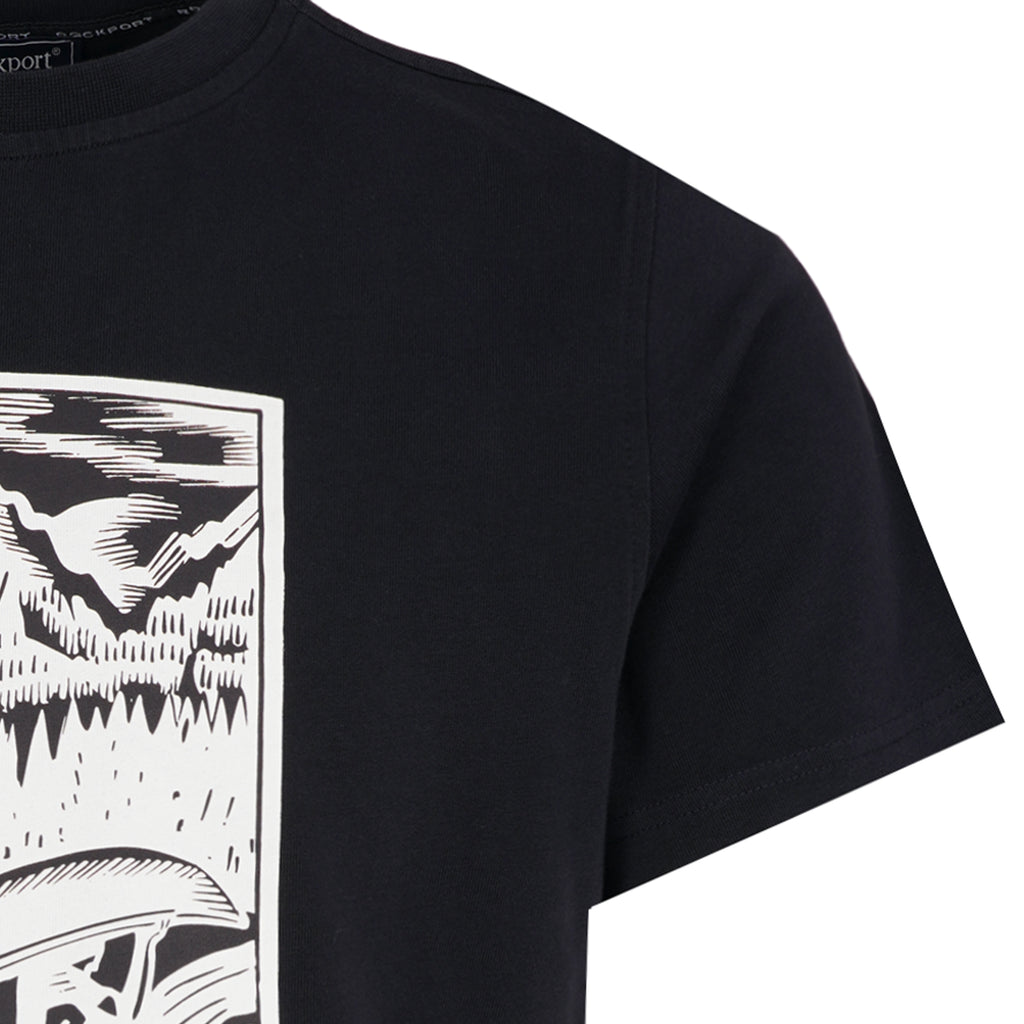 Rockport Archive Hampshire Block Print Logo Crew Neck T-Shirt  - Navy