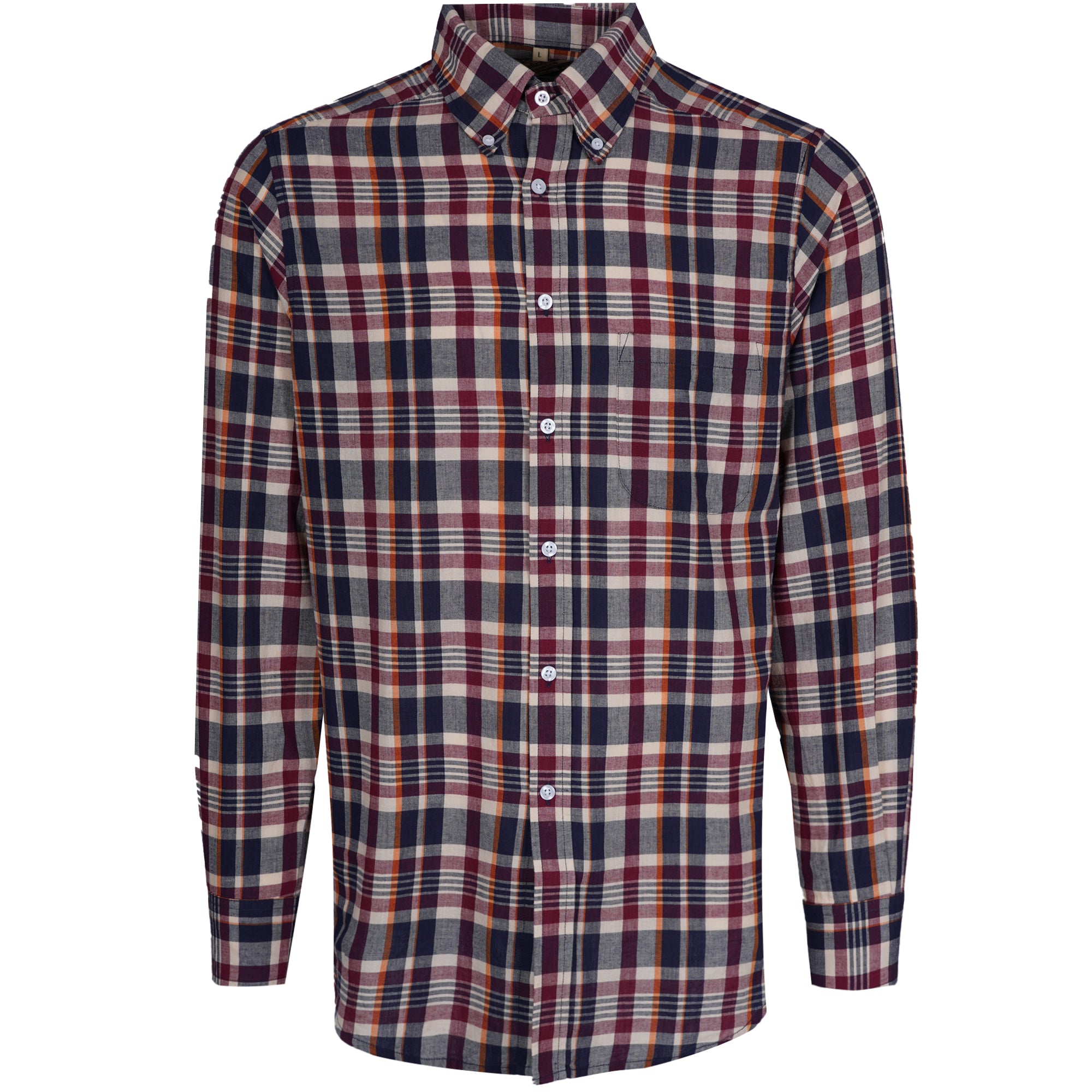 Madras Classics Long Sleeved Shirt - Blue Check