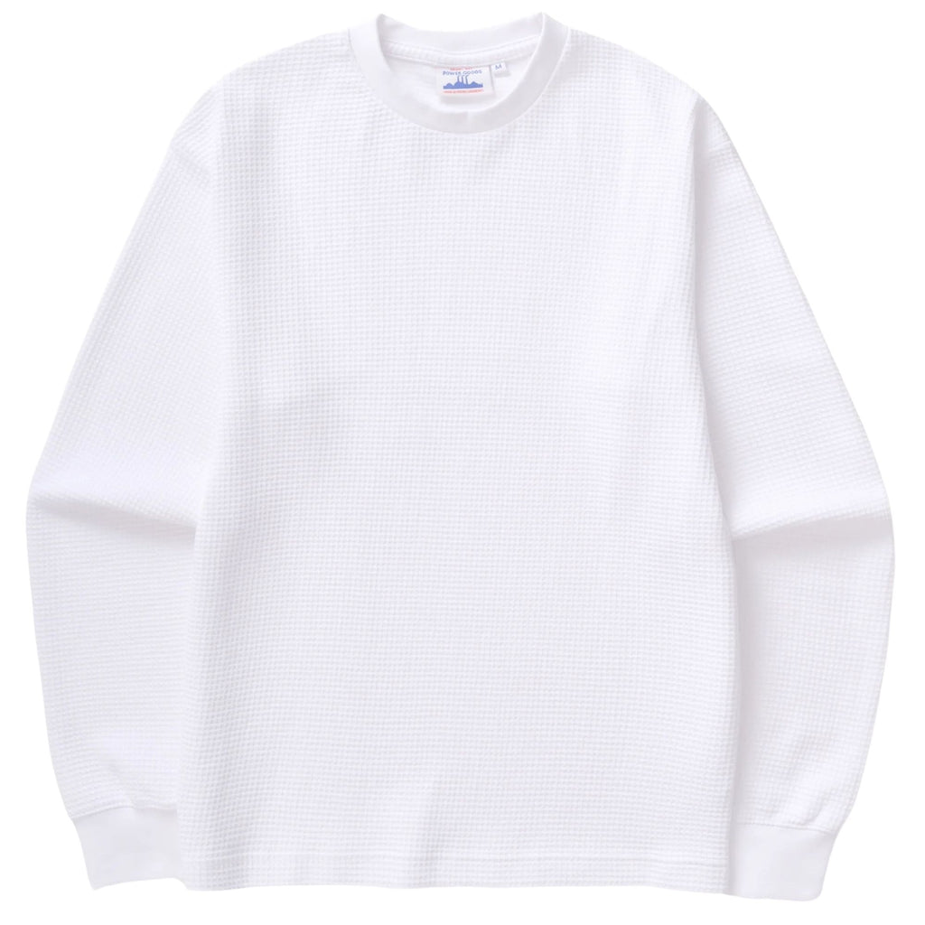 Power Goods Thermal Waffle Long Sleeve T-Shirt - White