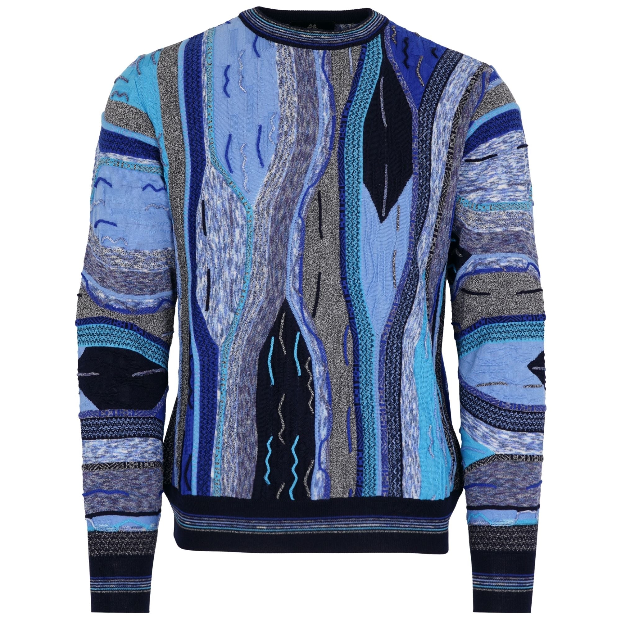 トップス Liten Sculpture from pullover Montechiaro Tridimensional Pullover Sweater - New Blue 9171-480