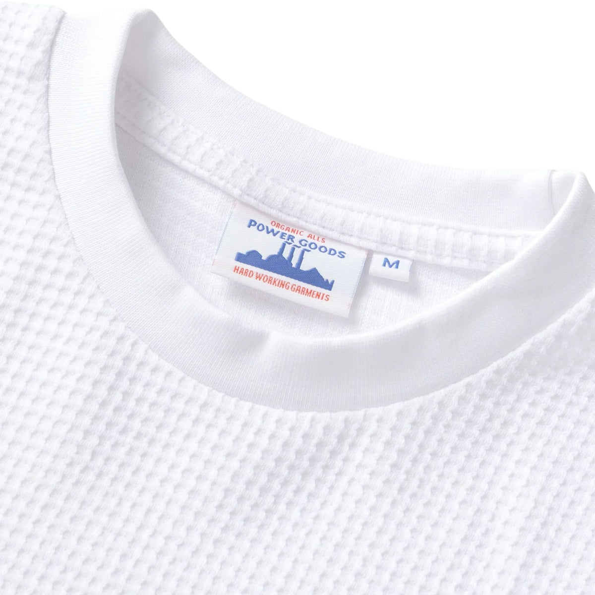 Power Goods Thermal Waffle Long Sleeve T-Shirt - White