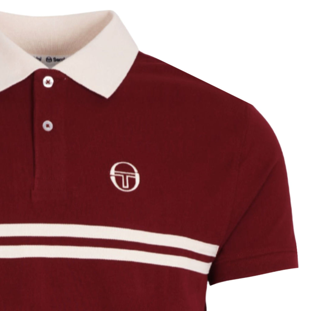 Sergio Tacchini x Stuarts Supermac Polo Shirt - Merlot/Buttercream