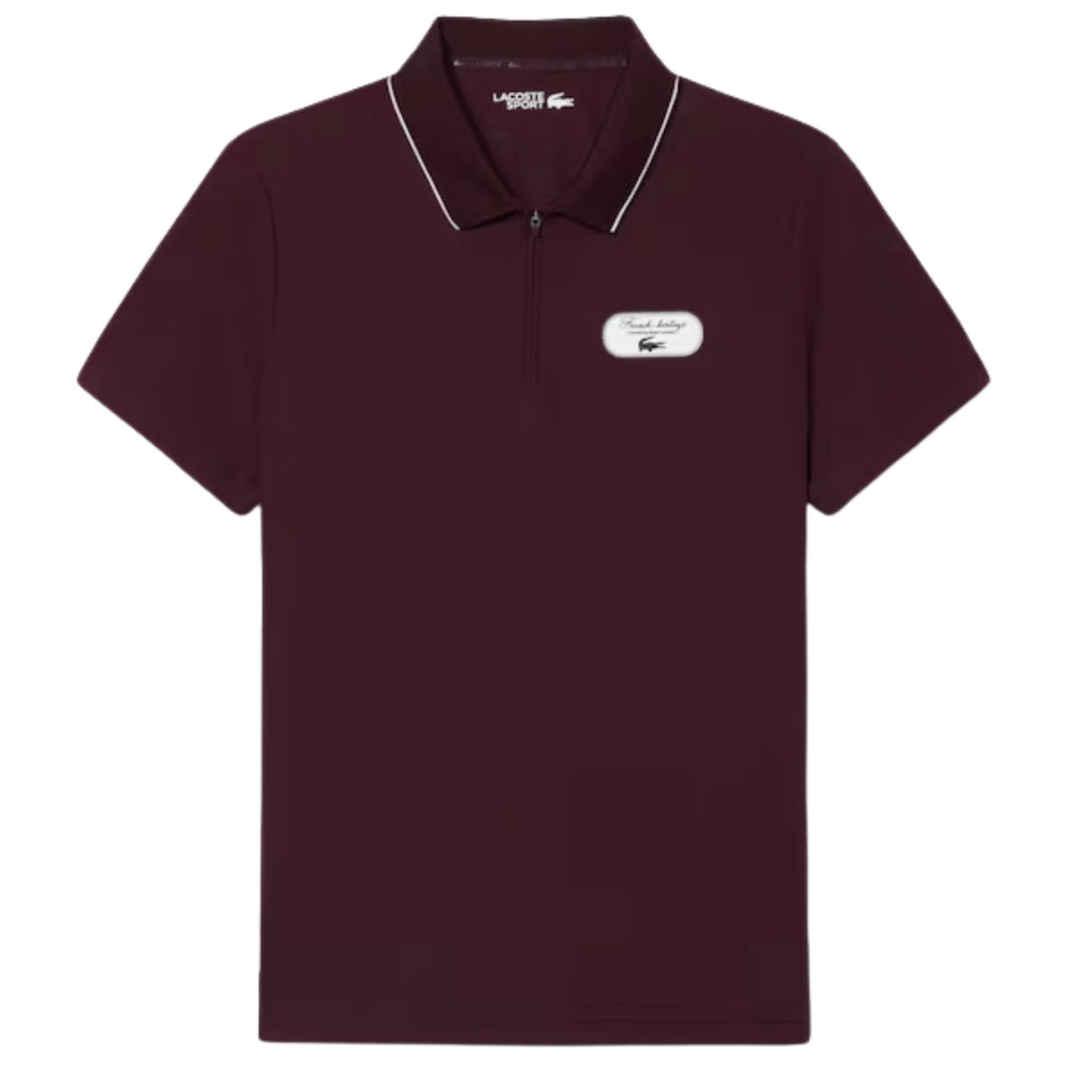 Lacoste Ultra Dry Badge Accent Tennis Heritage Polo Shirt - Merlot