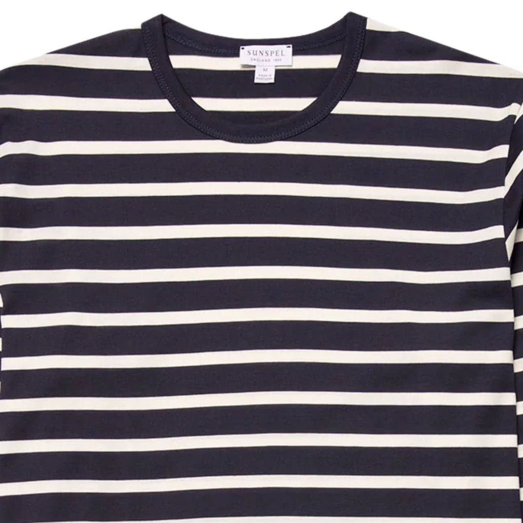 Long Sleeve Classic T‑shirt - Navy/Ecru