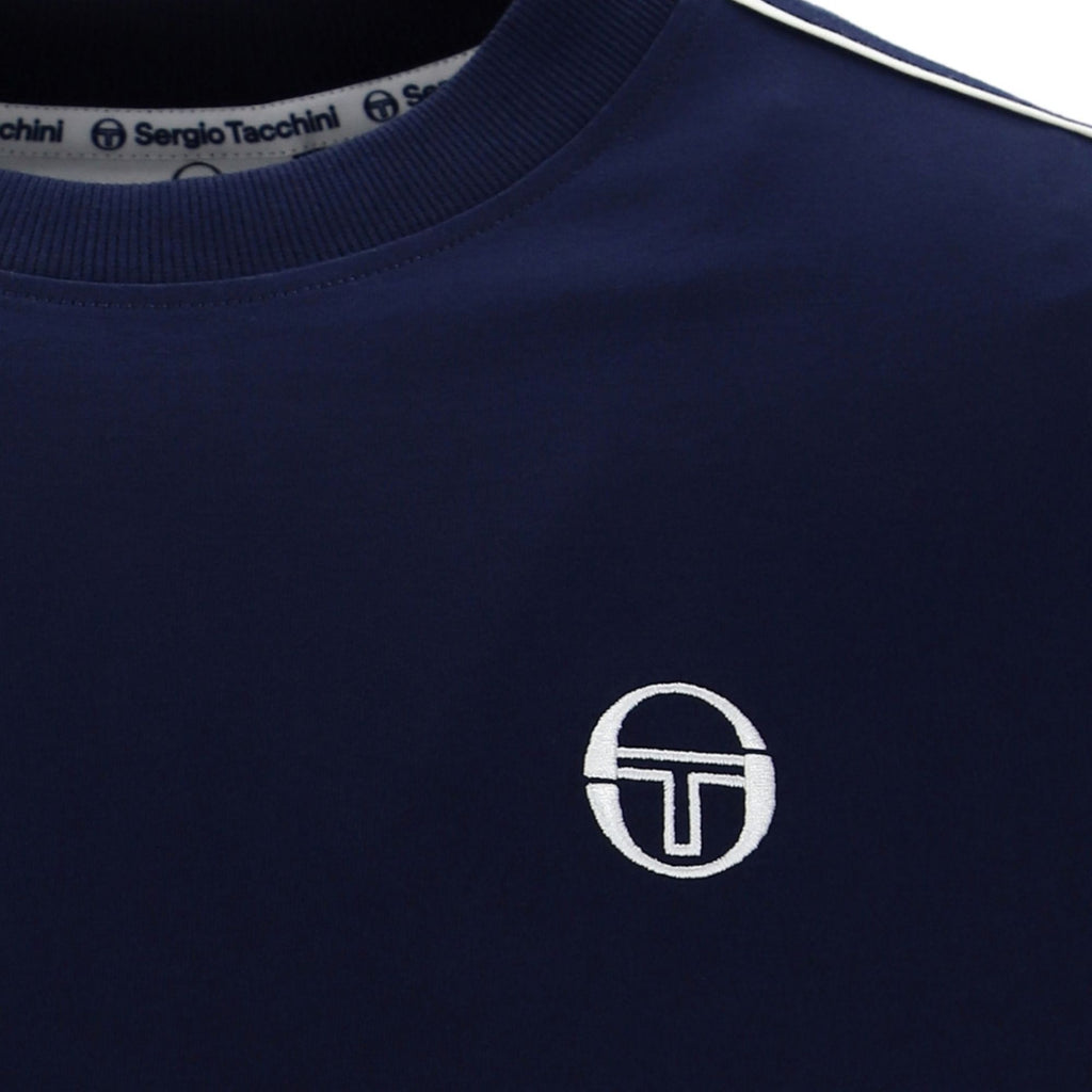 Sergio Tacchini Santis Raised Logo T-Shirt - Maritime Blue/Gardenia