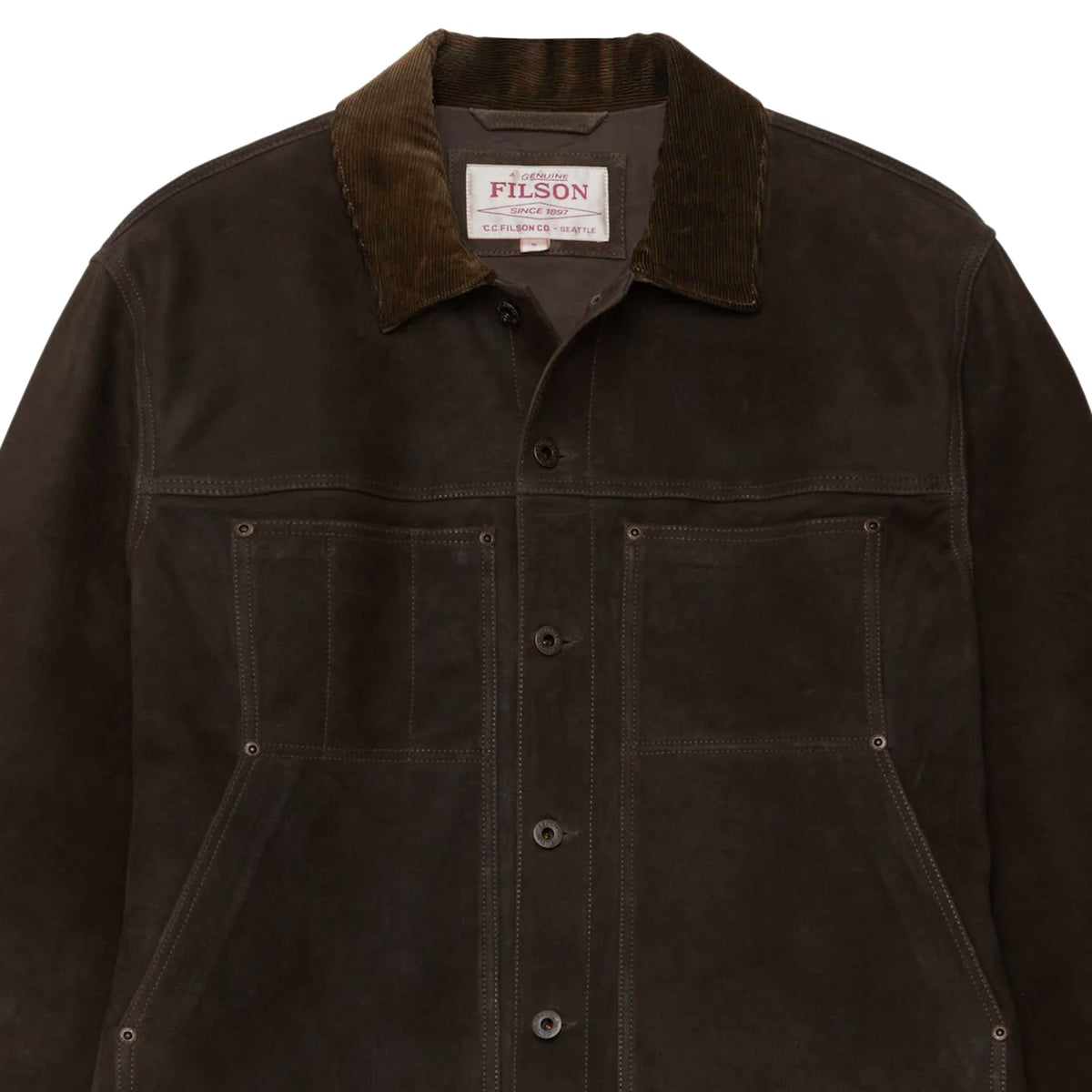Filson Waxed Suede Short Cruiser - Dark Brown