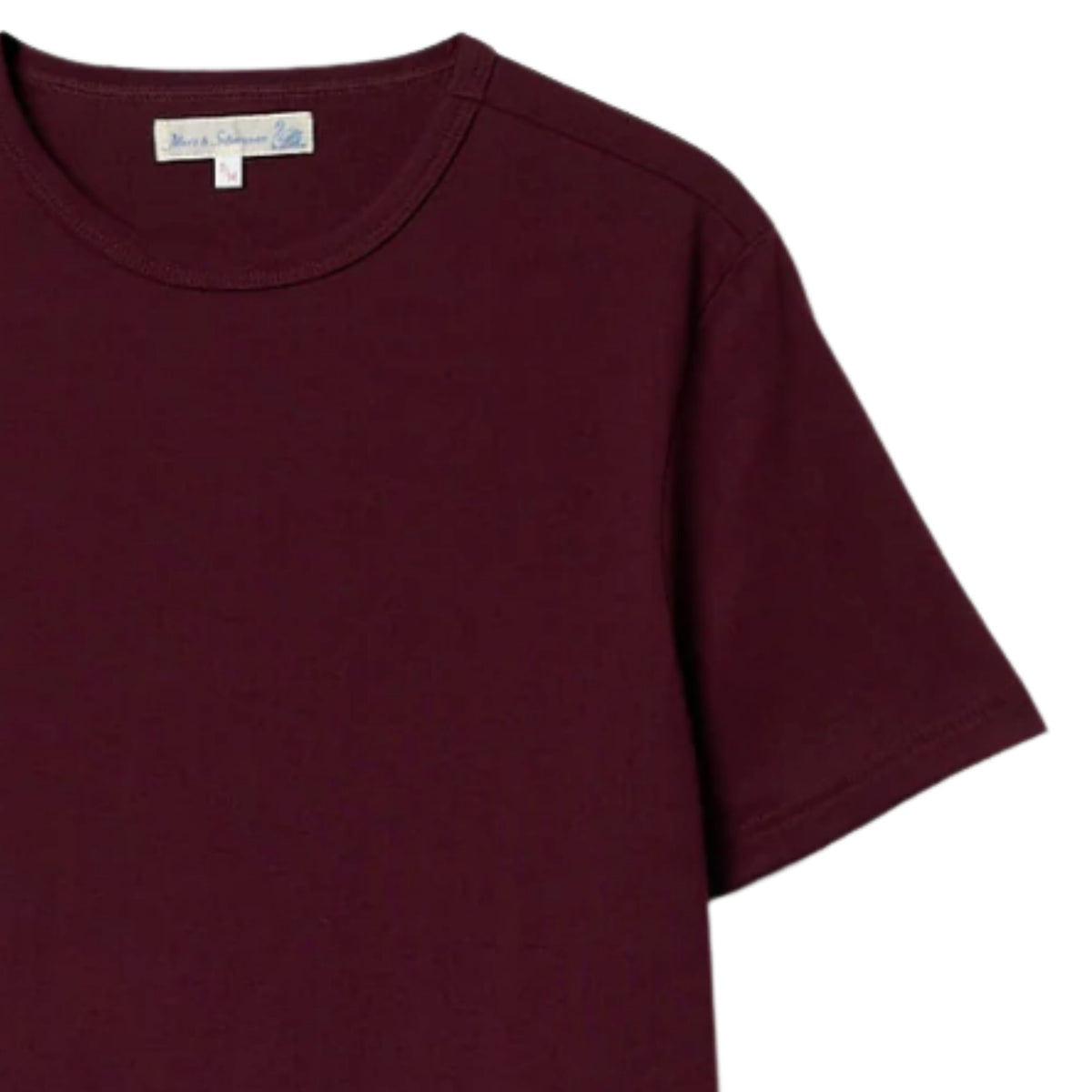Merz b. Schwanen 1950s Loopwheeled Classic Fit Lightweight T-Shirt - Burgundy