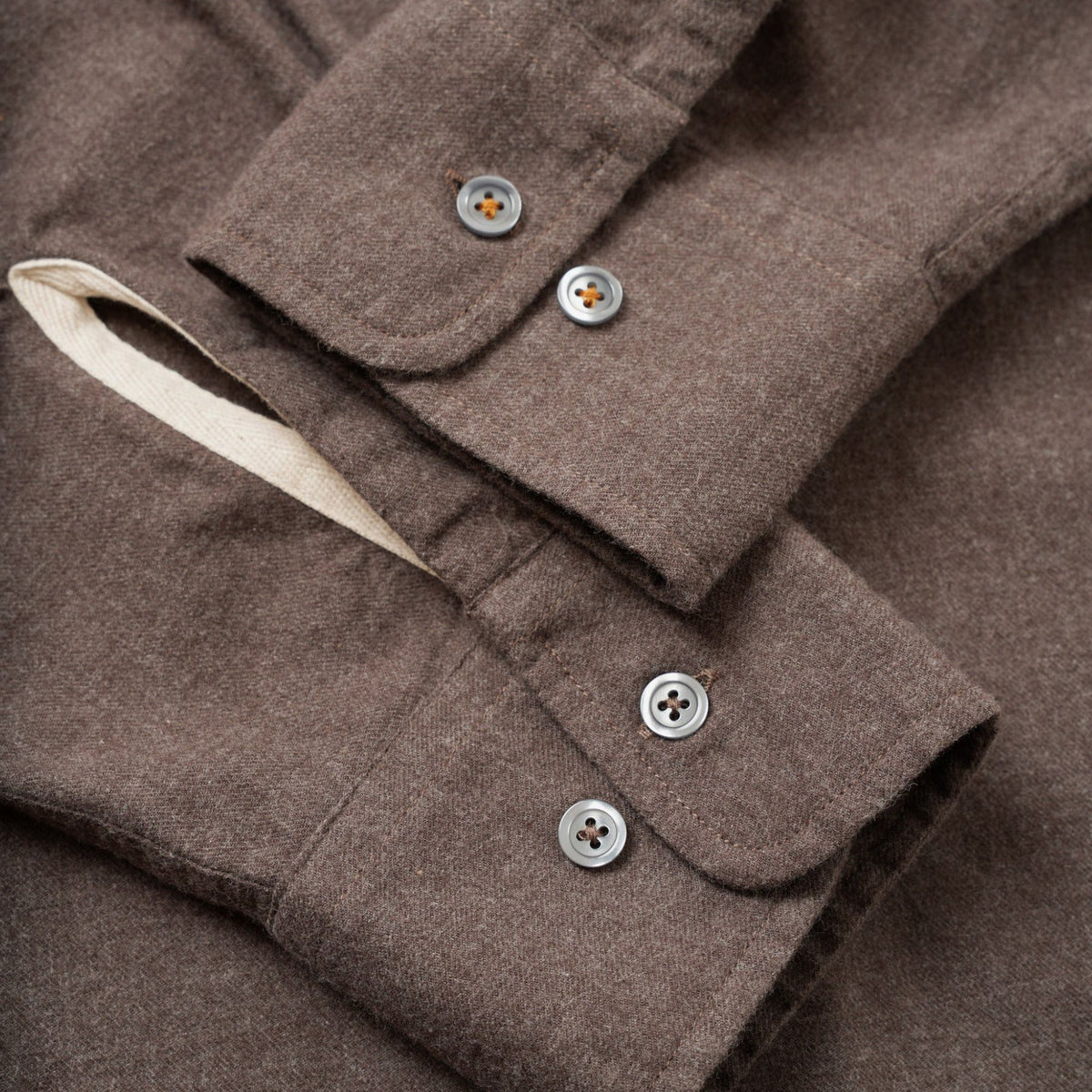 Universal Works Brushed Flannel Square Pocket Shirt - Brown