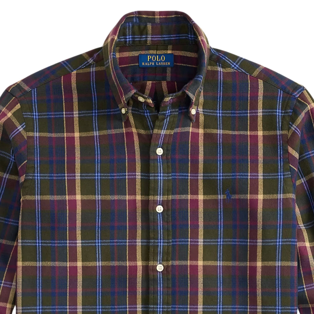 Polo Ralph Lauren Custom Fit Plaid Flannel Shirt - Olive Berry Multi