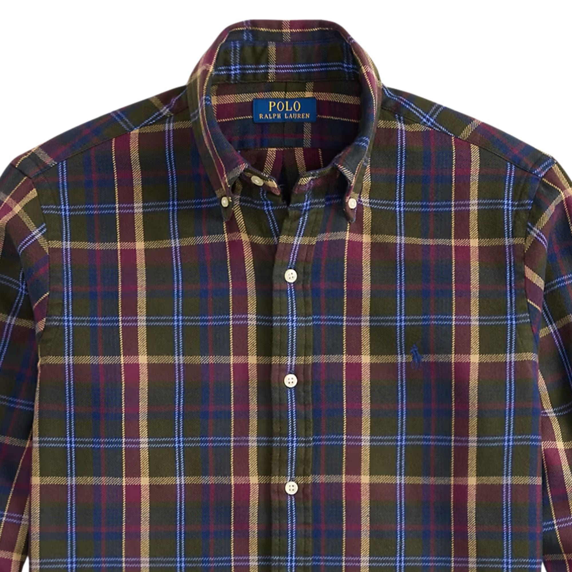Polo Ralph Lauren Custom Fit Plaid Flannel Shirt - Olive Berry Multi