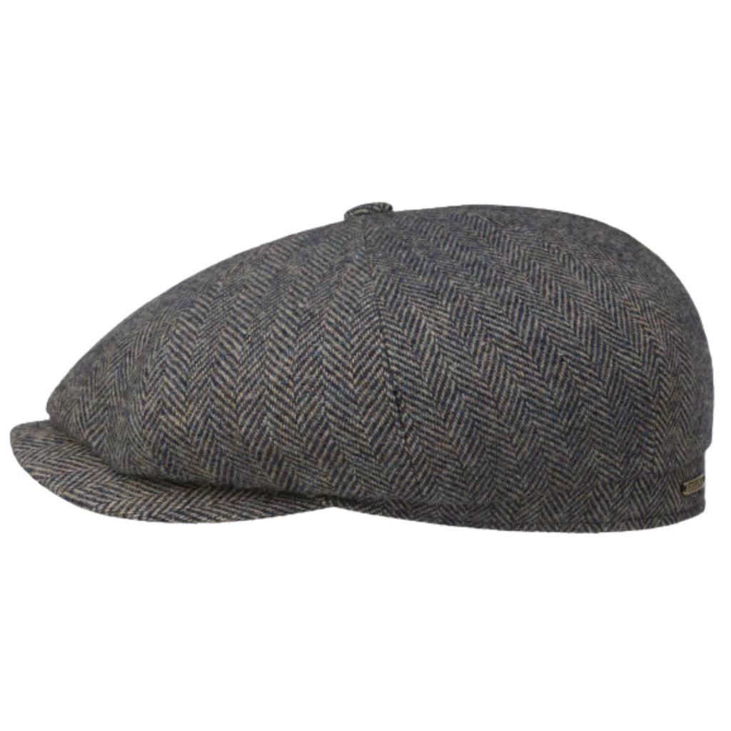 Stetson Hats Hatteras Classic Wool Flat Cap - Blue/Grey