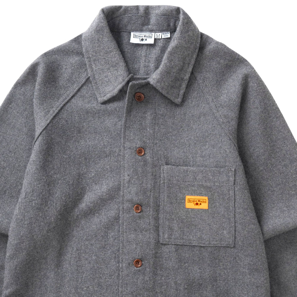 Service Works Flannel FOH Overshirt - Charcoal