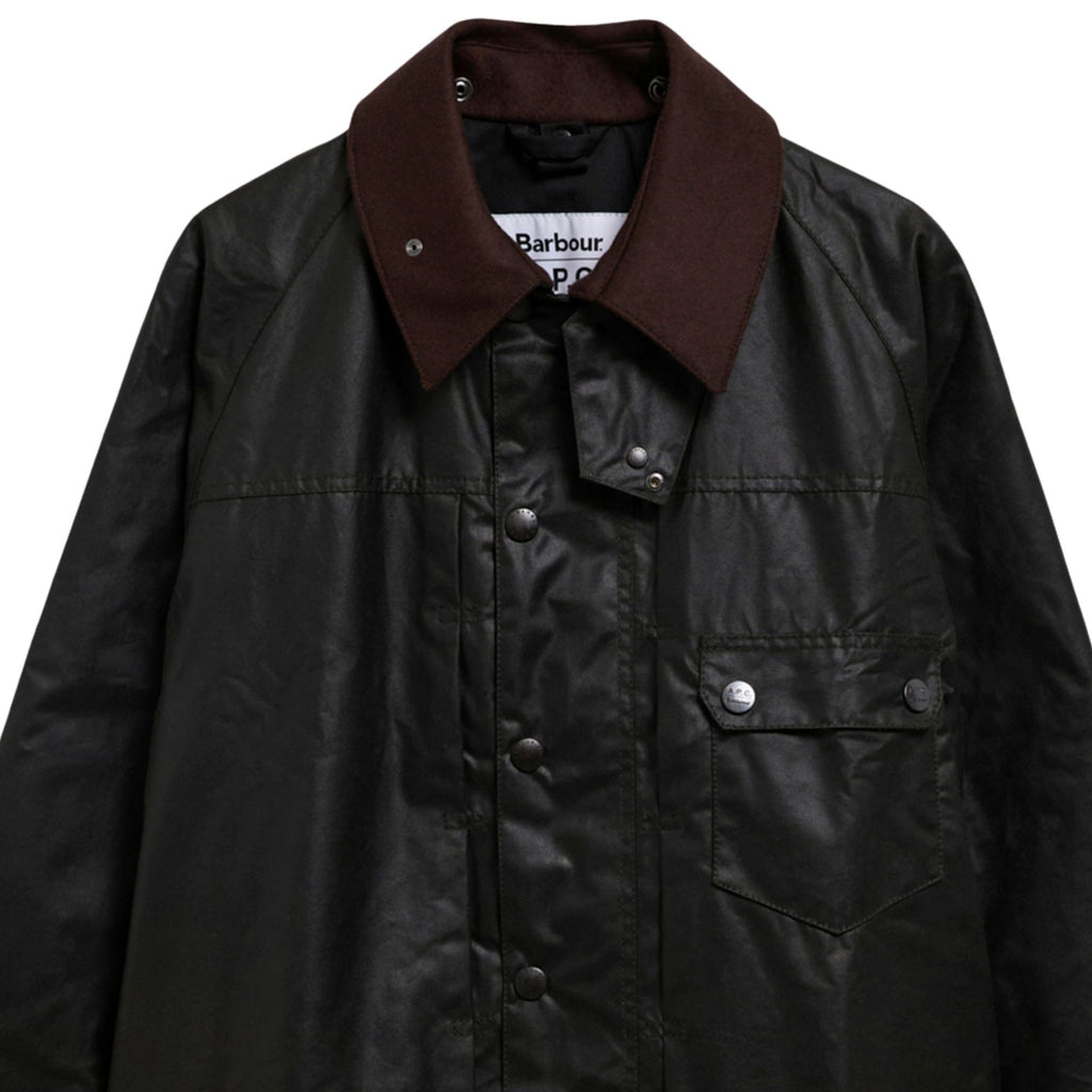 Barbour x APC Beaufort Wax Jacket - Dark Sage