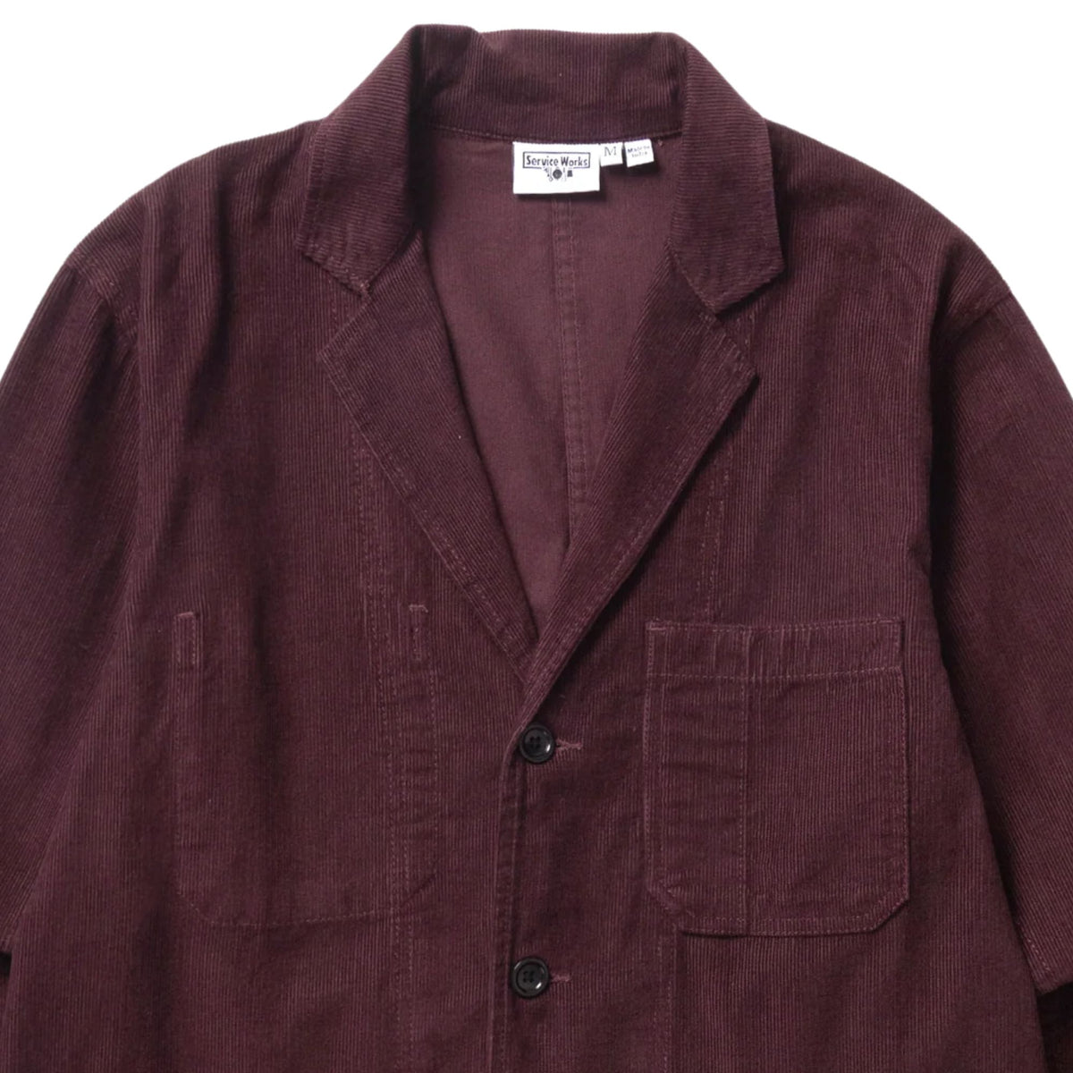 Service Works Fine Cord Server Suit Jacket - Burgundy