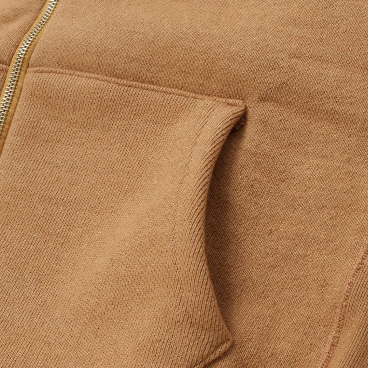 Wonder Looper Double Heavyweight French Terry Foxfibre Zip Hoodie - Brown