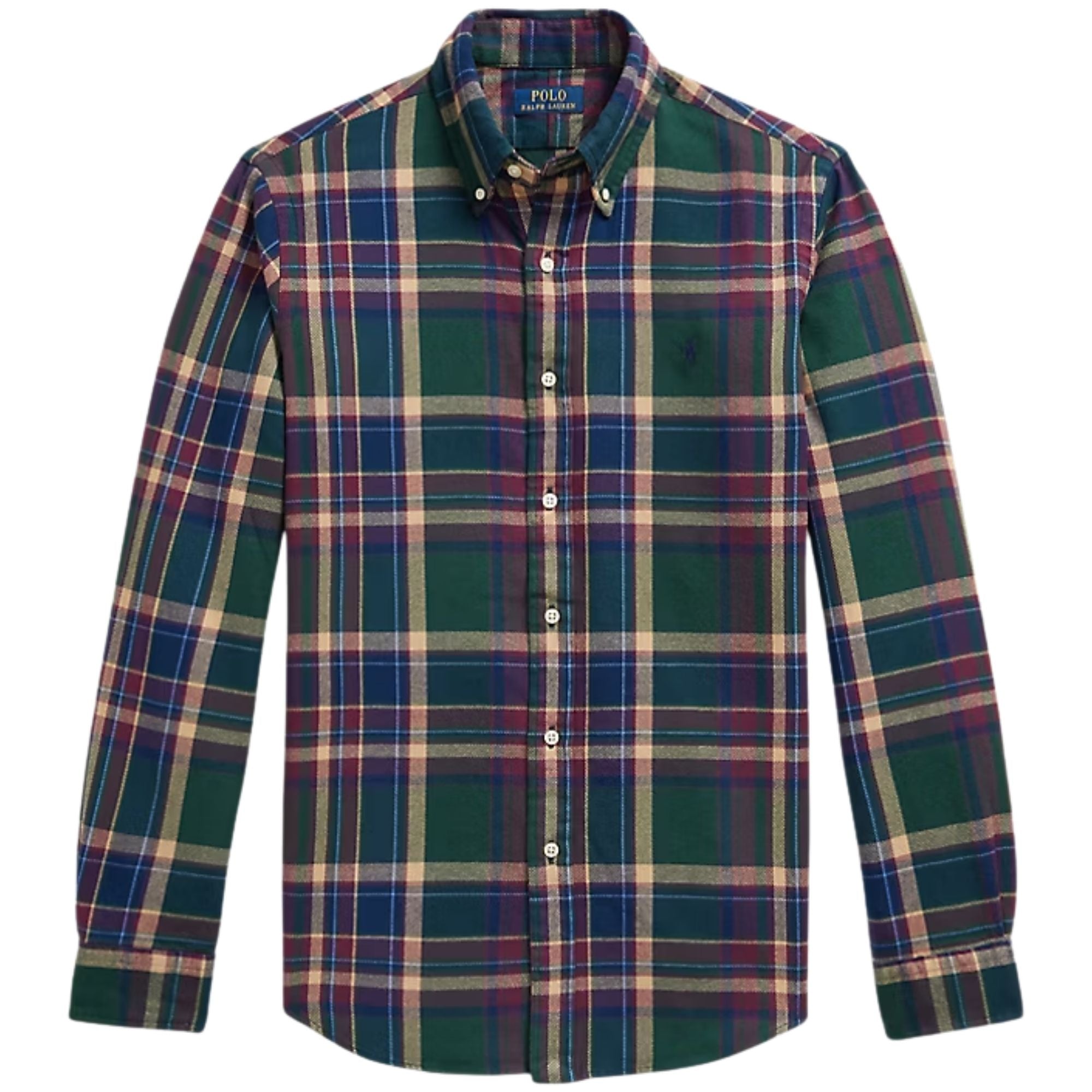 Polo Ralph Lauren Custom Fit Plaid Flannel Shirt - Forest Burgundy Multi