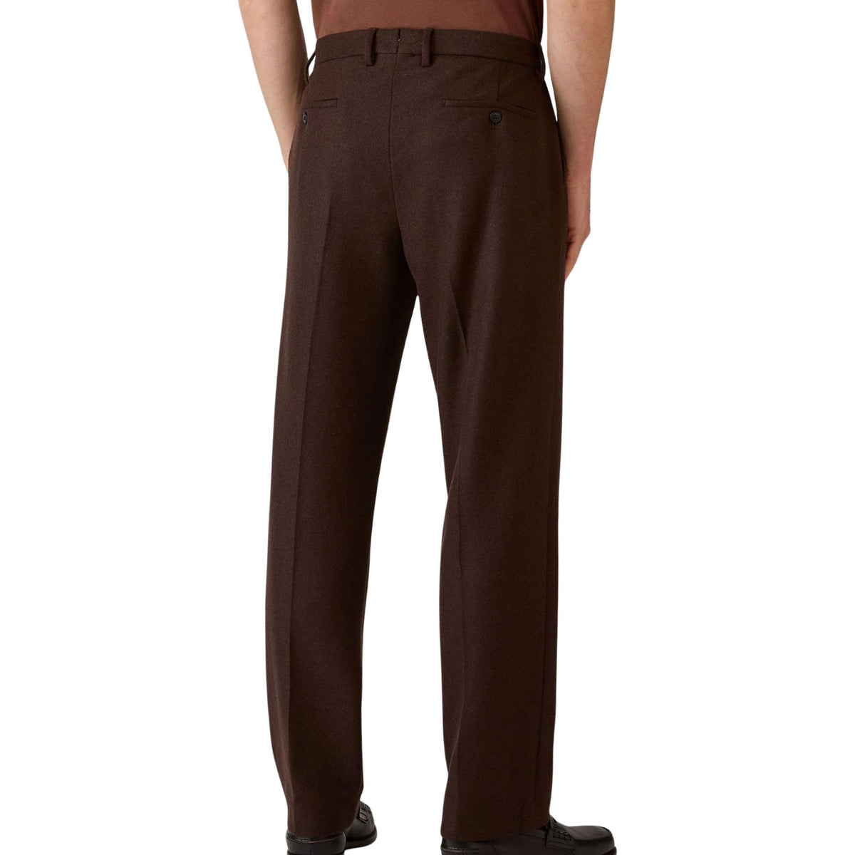 Sunspel Boiled Wool Trousers - Truffle
