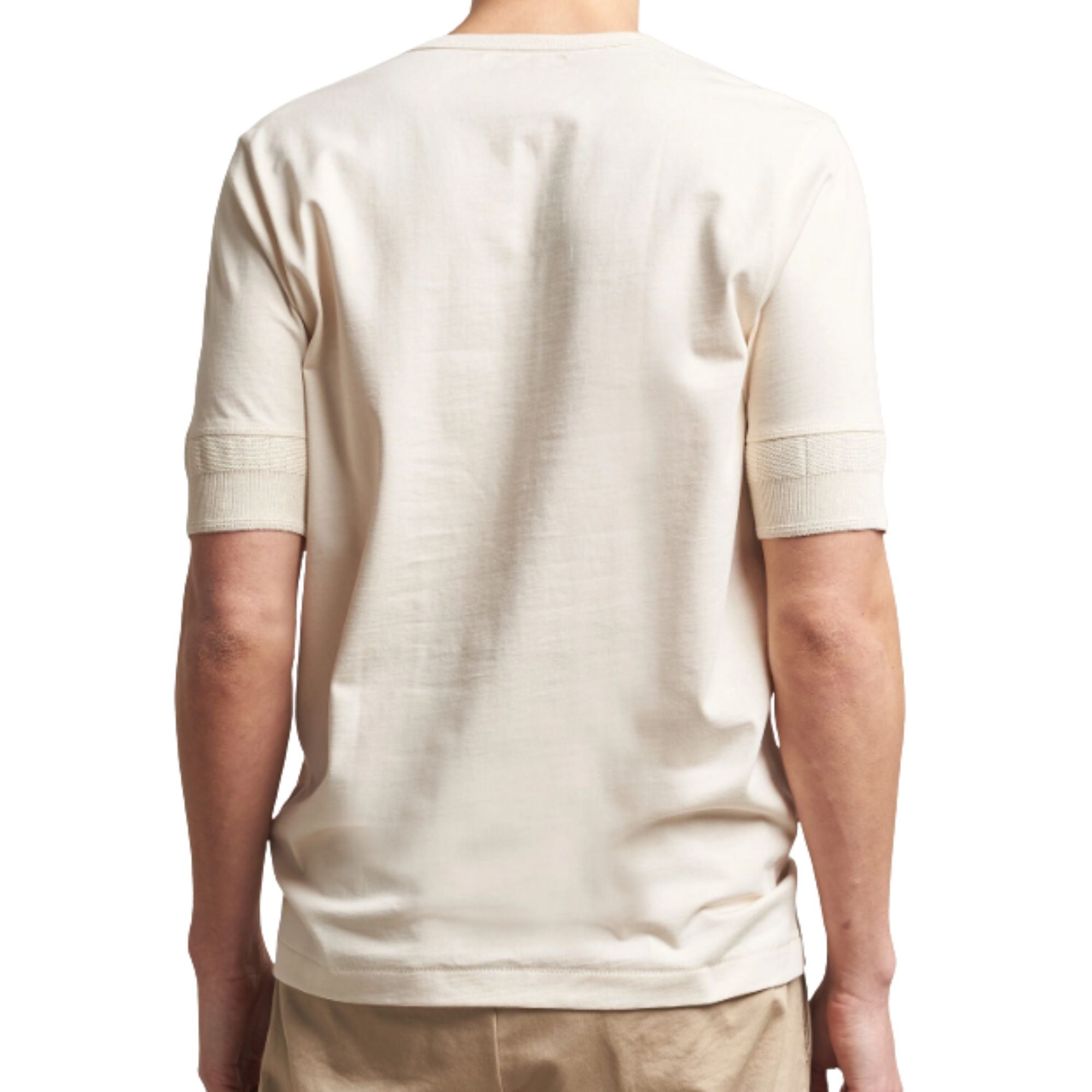 207 Loopwheeled Classic Fit Midweight Short Sleeve Henley - Natural