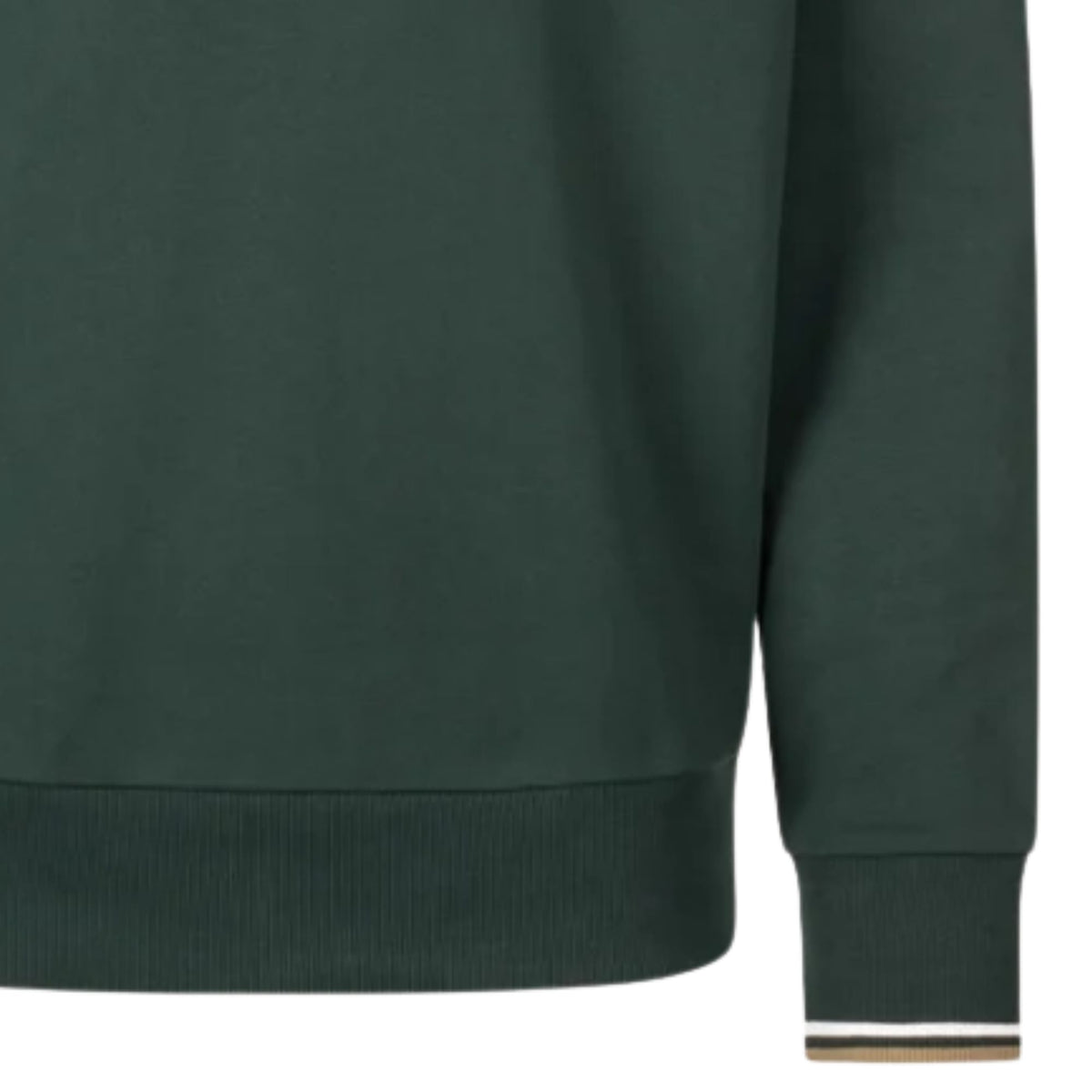 Fred Perry Half Zip Sweatshirt - Grassroots/Ecru/Bronze