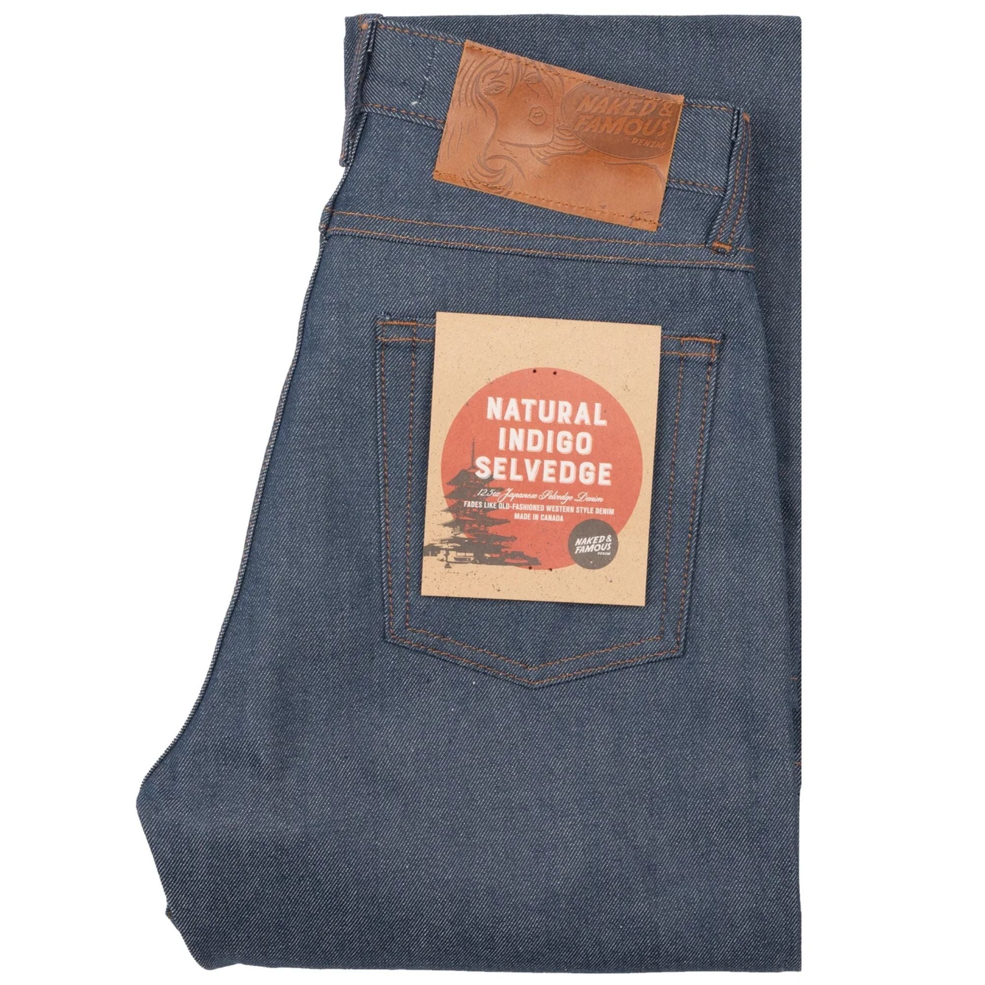 Naked and Famous Denim True Guy Natural Indigo Selvedge - Natural