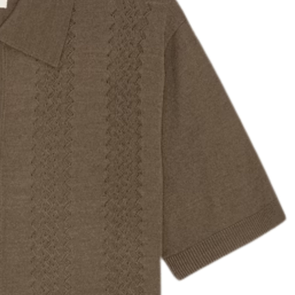 NN07 Thor Wool Blend Button through Polo Shirt  - Mable Husk