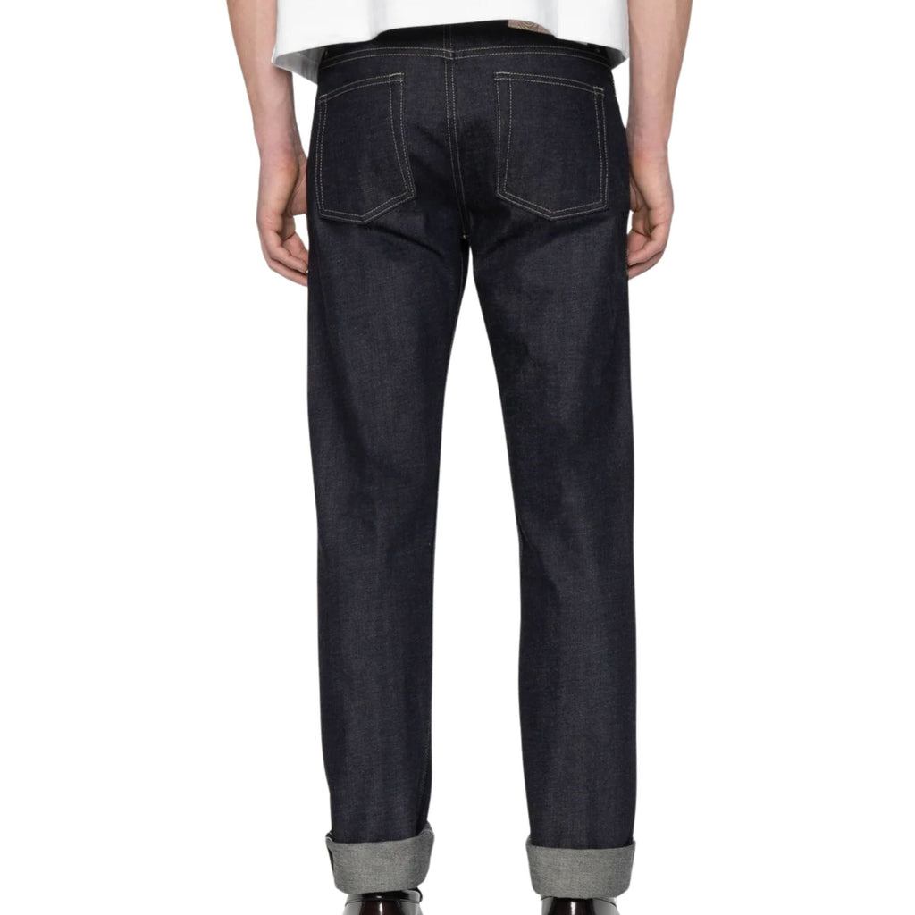 Naked and Famous Denim Weird Guy Fox Fibre Green Weft - Indigo